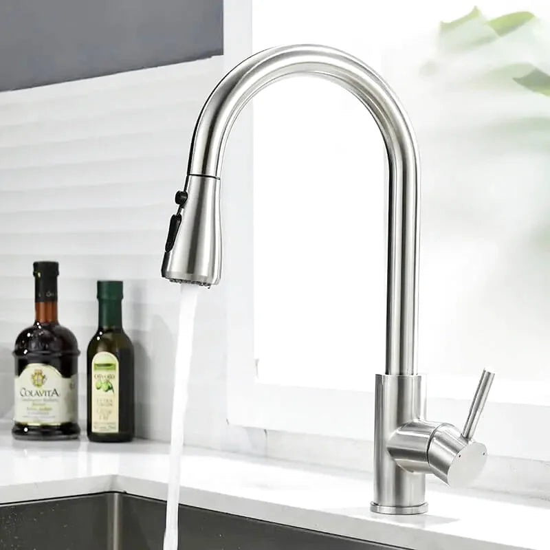 robinet-cuisine-extensible-nickel-brosse